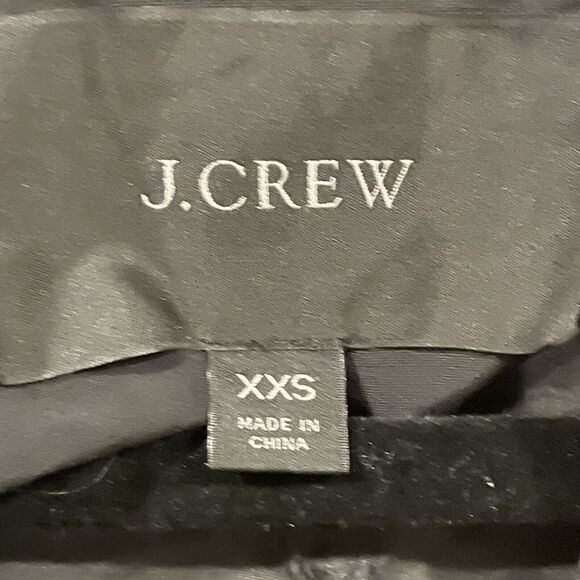 J. Crew Black Perfect Lightweight Rain Utility Jacket Hooded Womens Size XXS - Picture 6 of 16